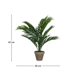 Areca palme kunstig grønn med potte 45 cm