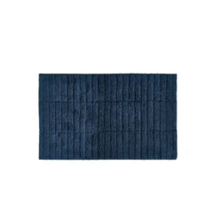 Baderomsmatte Tiles mørkeblå 80 x 50 cm
