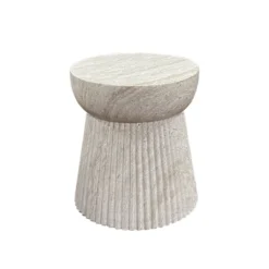 Bonn sidebord fiberclay riflet natur ø37 cm