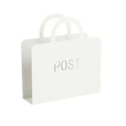 Dekorativ oppbevaringskurv til brevpost hvit 32 x 30 cm x 8,5 cm