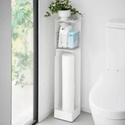 Diskré toalettpapirholder med hjul hvit 80,5 cm