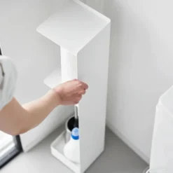 Diskré toalettpapirholder med hjul hvit 80,5 cm