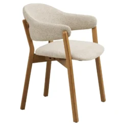 Dunkirk spisestol med armlener natur/beige