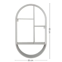 Feira vegghylle oval stål kjølig grå 35 x 15 x 60 cm