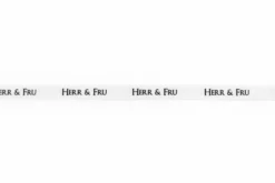 Gavebånd Herr & Fru hvit med sort tekst 10 mm