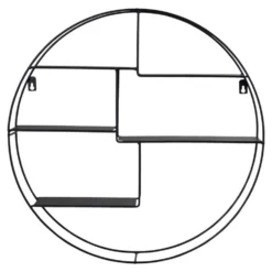 Genk vegghylle stål sort diameter 47 x 10 cm