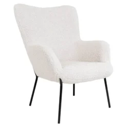 Glasglow sett lounge stol og puff hvit