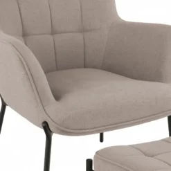 Glasglow sett lounge stol og puff grå