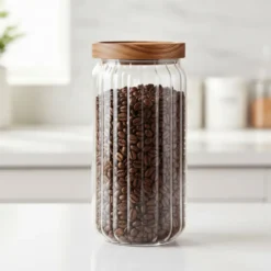 Glasskrukke med akasielokk 1 liter