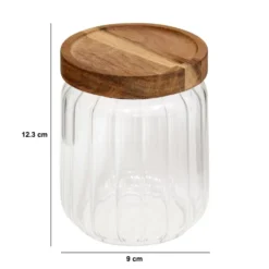 Glasskrukke med akasielokk 500 ml