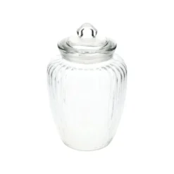 Glasskrukke med lokk 2,2 liter riller glass