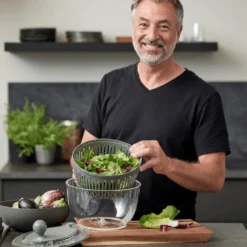Harvest green minihakker og salatspinner sett