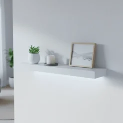 Hylle med LED-lys hvit