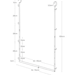 Justerbart klesstativ for garderobe med kroker