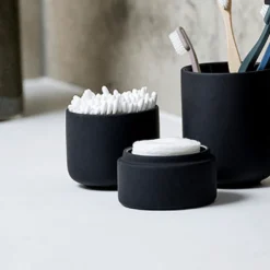 Krukke med lokk Ume sort 10 cm