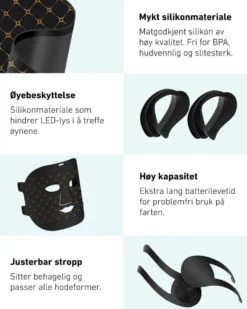 LED-lysmaske til ansikt mot akne, rynker og pigmentflekker