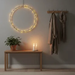 LED ring til oppheng sort metall 55 cm