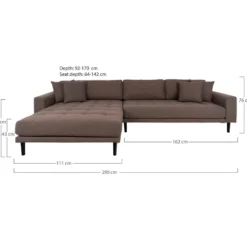 Lido Lounge sofa brun, venstrevendt