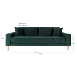 Lido 3 seters sofa mørkegrønn