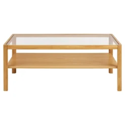 Lourmarin sofabord eik og herdet glass 110 x 60 x 45 cm