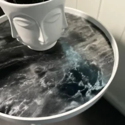 Marmor romeo sort/sølv kontaktplast