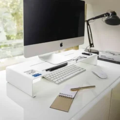 Monitor stativ hvit 59 x 24 x 8 cm