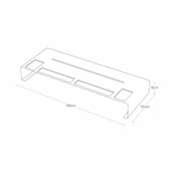 Monitor stativ hvit 59 x 24 x 8 cm