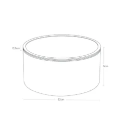Oppbevaringsboks rund med lokk sort 22 x 11 cm