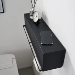 Oppbevaringsboks til vegg sort 60 cm