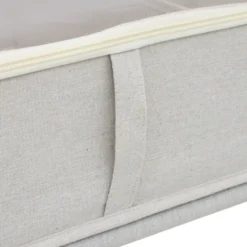 Oppbevaringsboks under seng med hjul beige 66 x 60 cm