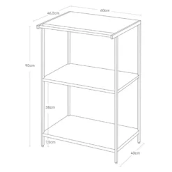 Oppbevaringshylle sort 90 x 60 x 46,5 cm