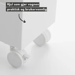 Oppbevaringsvogn på hjul hvit 80,5 x 45,5 cm