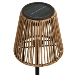 Oppladbar lampe med solpanel brun/sort