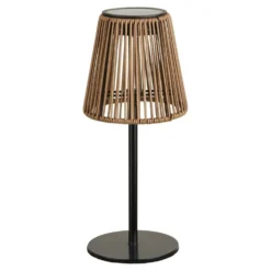 Oppladbar lampe med solpanel brun/sort