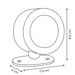 Oppladbar LED-vegglampe sort med touch-dimming 9,2 cm