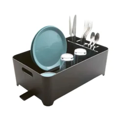 Oppvaskkurv med drenering sort 38 x 24 cm