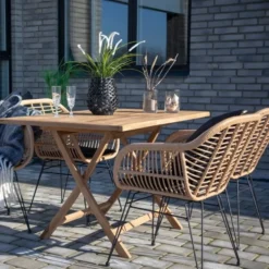 Oviedo spisebord teak natur 120 cm