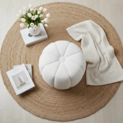 Paisley puff off-white ø48 cm