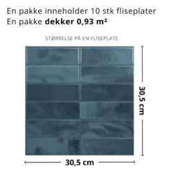 10-pk Adelina blå selvklebende veggfliser