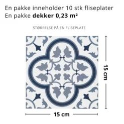 10-pk Amanda selvklebende veggfliser