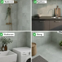 8-pk Amsterdam spearmint selvklebende fliser 40 x 40 cm