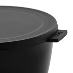 3-pk bollesett med lokk høy sort