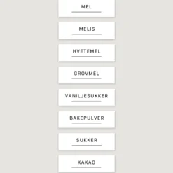 8-pk Etiketter tørrvarer, baking