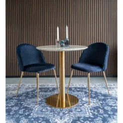 2-pk Geneve velvet spisestol blå