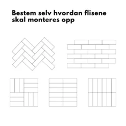 24-pk Hailey sort selvklebende veggfliser