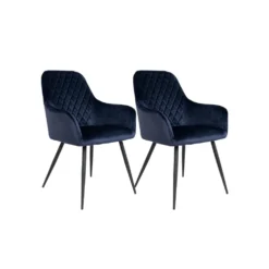 2-pk Harbo spisestol blå velur