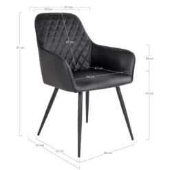 2-pk Harbo spisestol sort PU-skinn