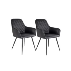 2-pk Harbo spisestol sort PU-skinn