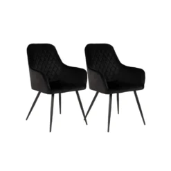 2-pk Harbo spisestol sort velur