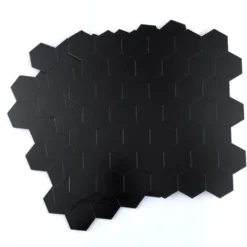 10-pk Hexagon sort matt selvklebende veggfliser
